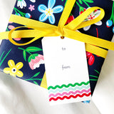 Rainbow Ric Rac Gift Tag Set