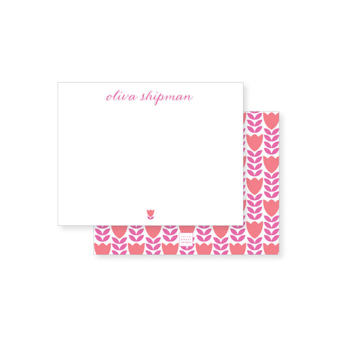 Sweet Floral Notecards // peony + coral