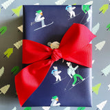 Skiers + Trees Gift Wrap Sheets