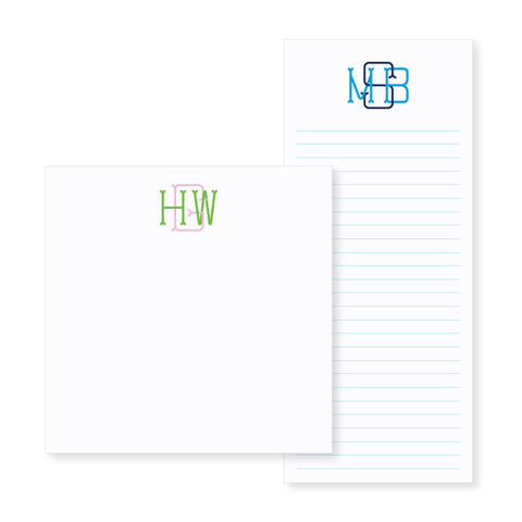 Three-letter Intertwined Monogram Notepad // 2 sizes