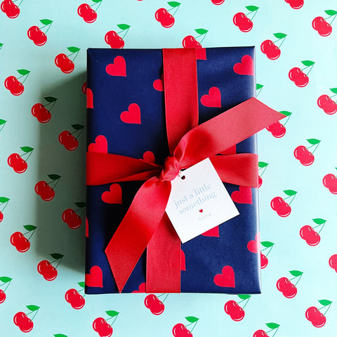 Hearts + Cherries Gift Wrap Sheets
