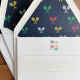 Tennis Notecard Set with lined envelopes