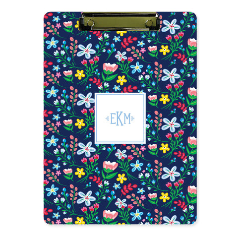 Personalized Clipboard // navy floral