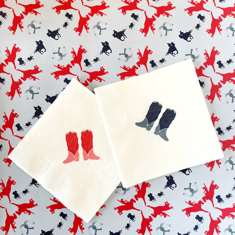 Western Boots // paper cocktail napkins