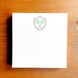 5.5" Square Notepad | tennis crest, non-personalized