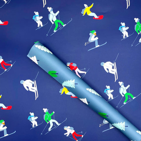 Skiers + Trees Gift Wrap Sheets