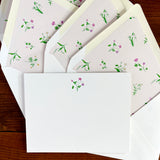 Delicate Floral Card Set with lined envelopes
