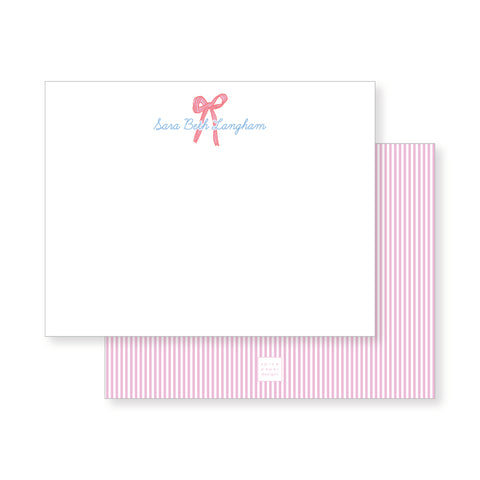 Ribbon Notecards // pink + blue