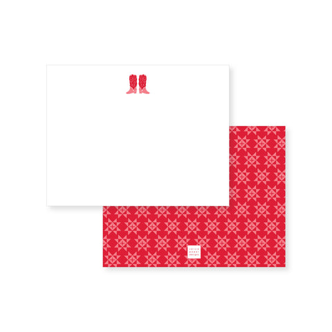 Red Cowboy Boots Notecard Set // non-personalized