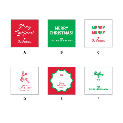 Holiday Gift Tag Stickers // 6 design options