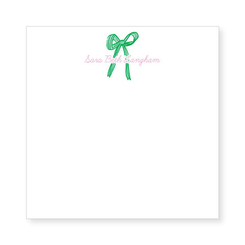 5.5" Square Ribbon Notepad | mint green