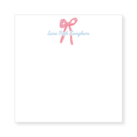 5.5" Square Ribbon Notepad | pink