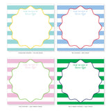 5.5" Square Notepad | stripes + scallops