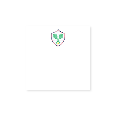 5.5" Square Notepad | tennis crest, non-personalized
