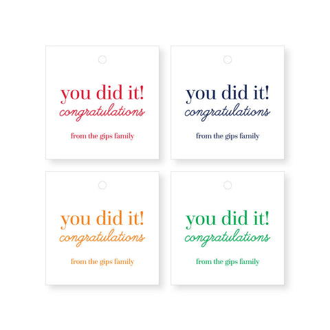 You Did It Gift Tag | personalized