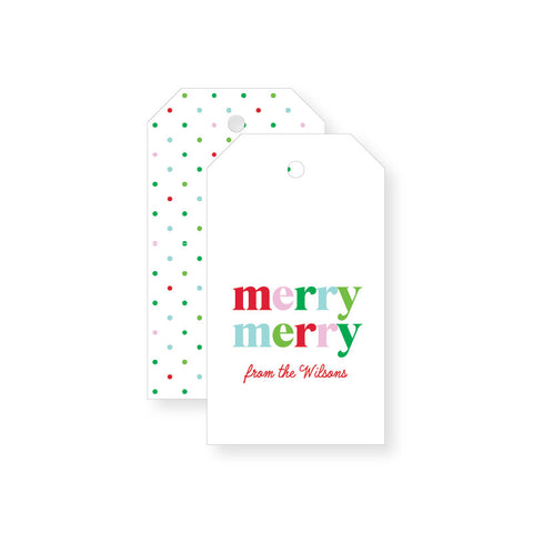 Holiday Gift Tag | merry merry, personalized