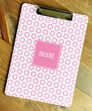 Personalized Clipboard // pink + red stripes