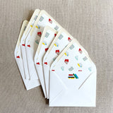 Library Books Card Set with lined envelopes