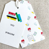 Library Books Hang Tag Set | non-personalized