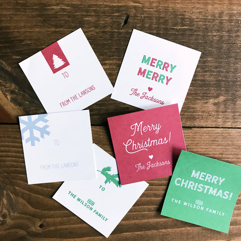 Holiday Gift Tag Stickers // 6 design options