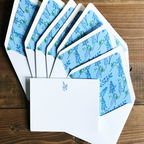 Bluebonnet Card Set with lined envelopes