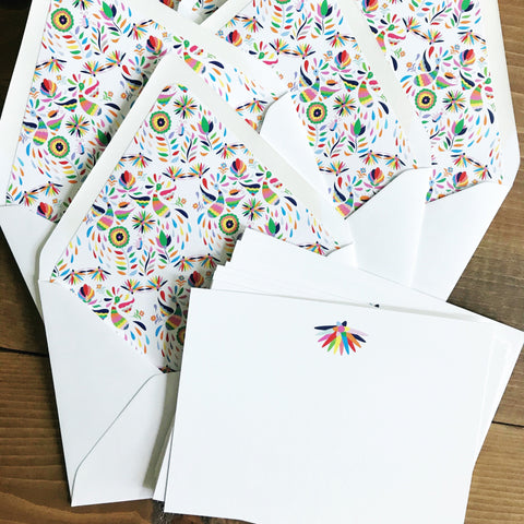 Otomi/Mexican Embroidery Card Set with lined envelopes