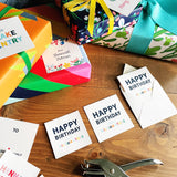Square Birthday Gift Stickers + Tags