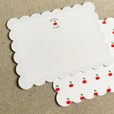 Cherry Notecard with Scallop Edge