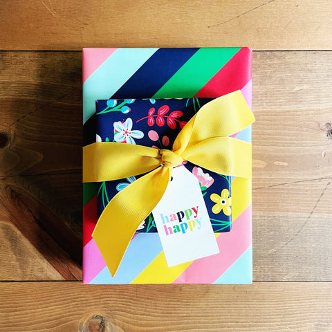 Floral + Stripe Gift Wrap Bundle