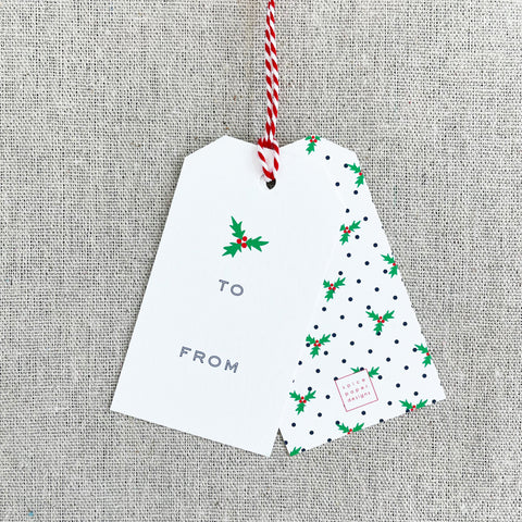 Holiday Gift Tag, non-personalized | holly
