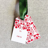 Holiday Gift Tag, non-personalized | red otomi