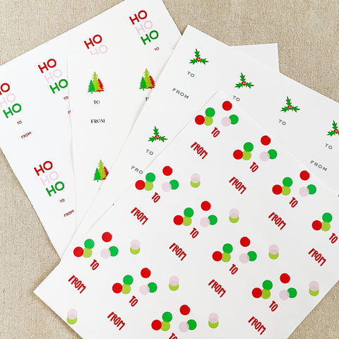 Holiday Gift Stickers Bundle A // 48 stickers