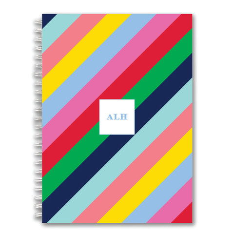 Custom Spiral Notebook // diagonal stripes (two sizes)