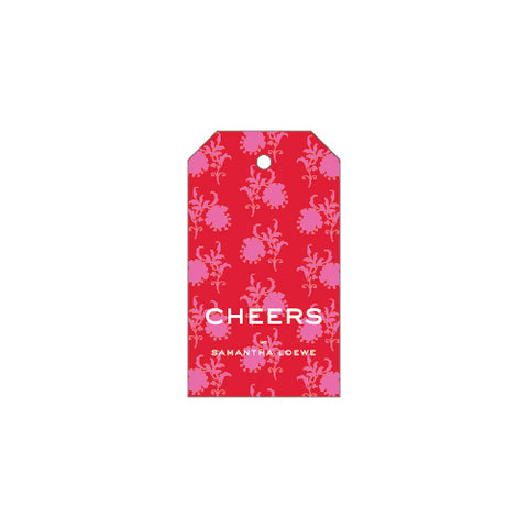 "Cheers" Hang Tag with String | floral {6 color options}