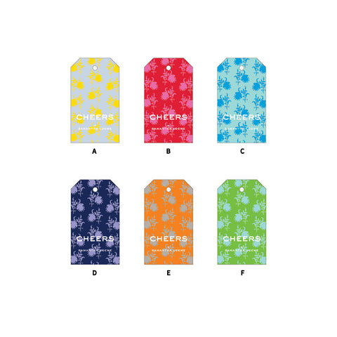 "Cheers" Hang Tag with String | floral {6 color options}