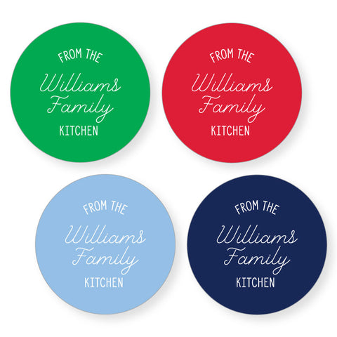 2.5" Round Sticker // from the kitchen (choose from 20 colors)