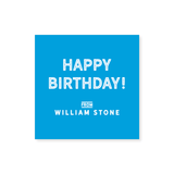 "Happy Birthday" Square Stickers + Tags in Block // 20 color options