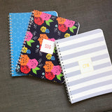 Custom Spiral Notebook // DIY wide stripes (two sizes)