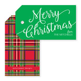 Scripty Christmas Holiday Gift Tag | tartan