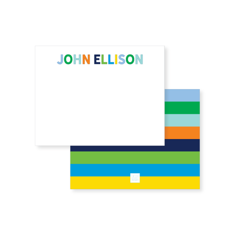 Multi-color Block Notecards // blues + greens