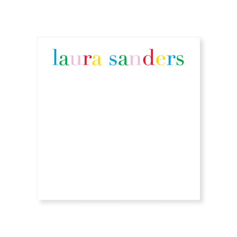5.5" Square Notepad | rainbow name