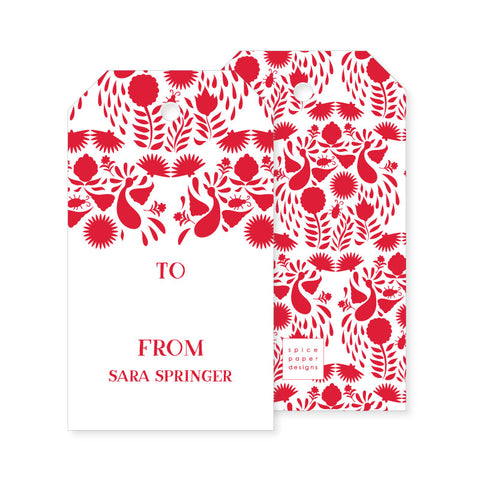 Holiday Gift Tag | red otomi