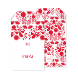 Holiday Gift Tag, non-personalized | red otomi
