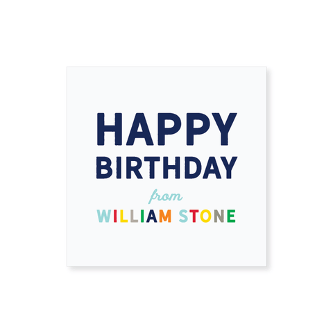 Square Birthday Gift Stickers + Tags