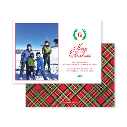 Tartan Plaid Monogram // holiday card