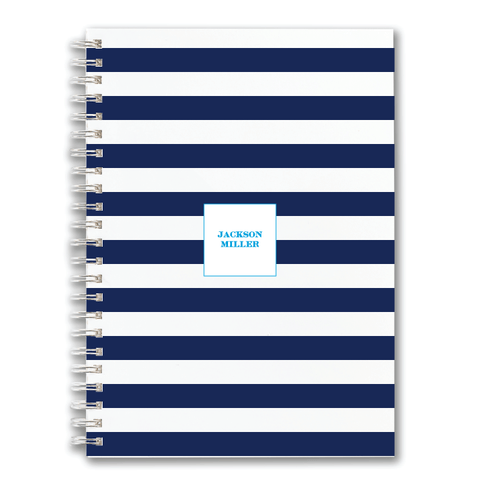 Custom Spiral Notebook // DIY wide stripes (two sizes)