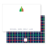 Petite Holiday Notecard, personalized | winter plaid
