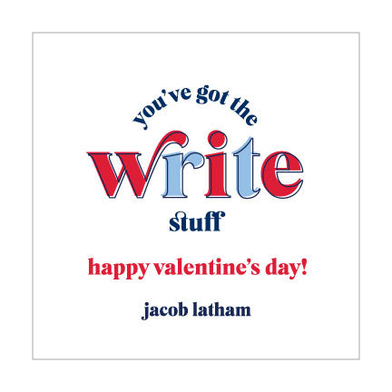 Valentine Sticker or Card // write stuff